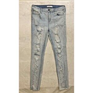 CELLO Women's Jeans 30x29 SZ 11 HIGH RISE Distressed ANKLE SKINNY LEG Stretch